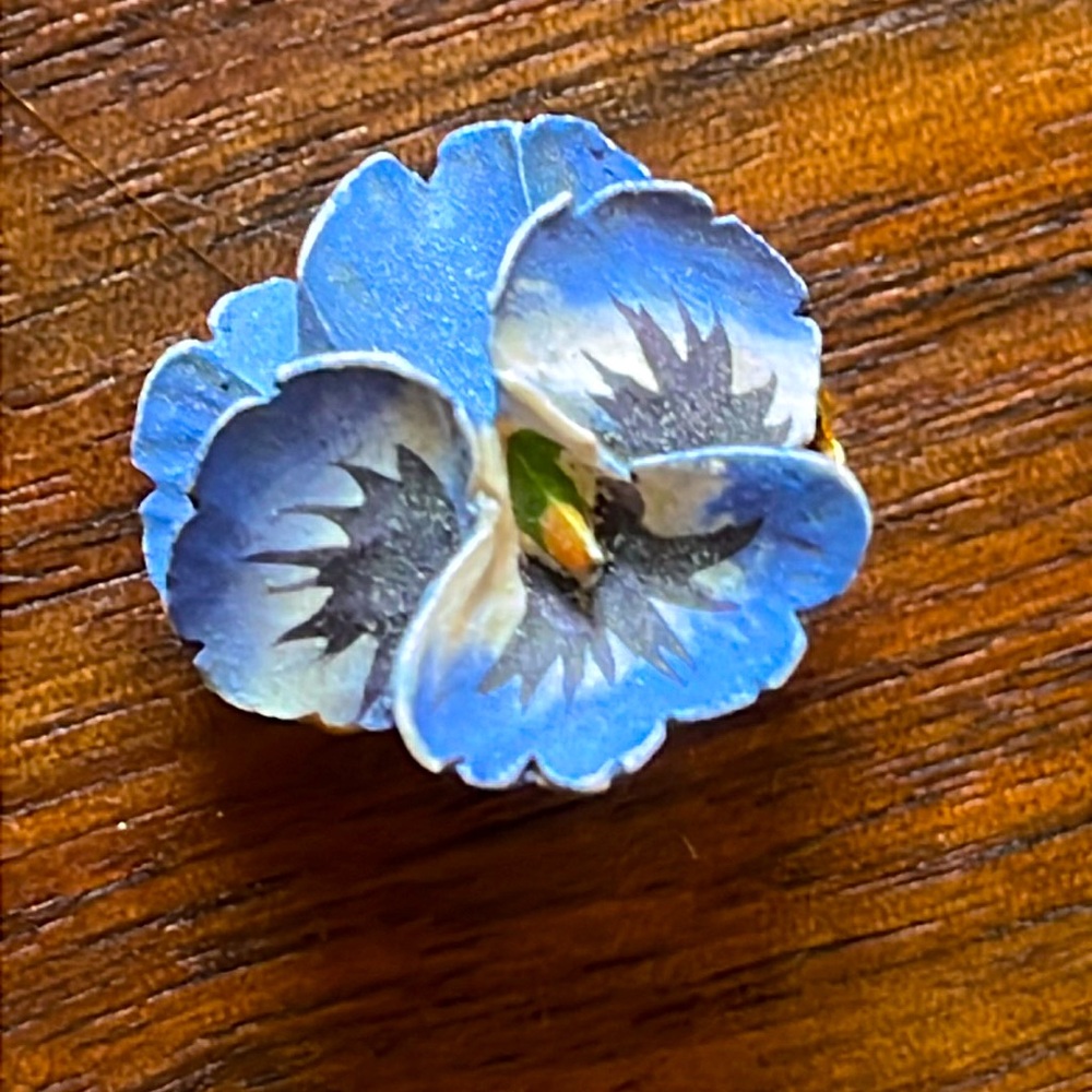 Hand Painted Vintage Pansy Brooch